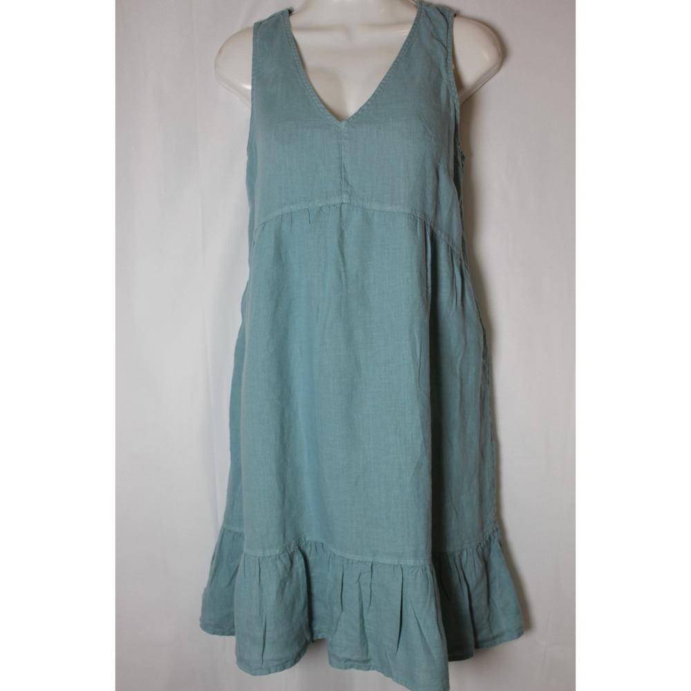 Cynthia Crowley Linen Dress‎ Coastal Resort Summer Breathable Sustainable Small